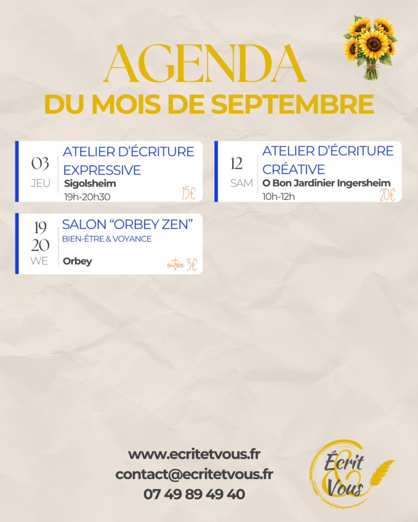 Agenda de septembre & octobre 2026
