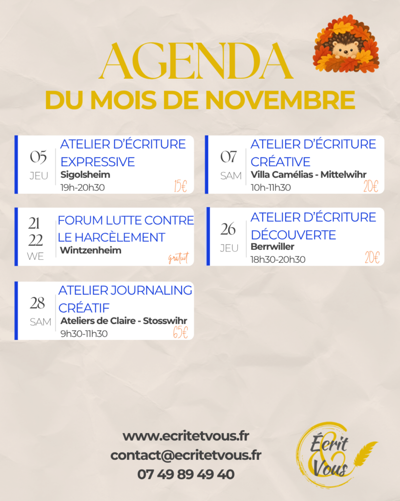 2026 11 Agenda mensuel