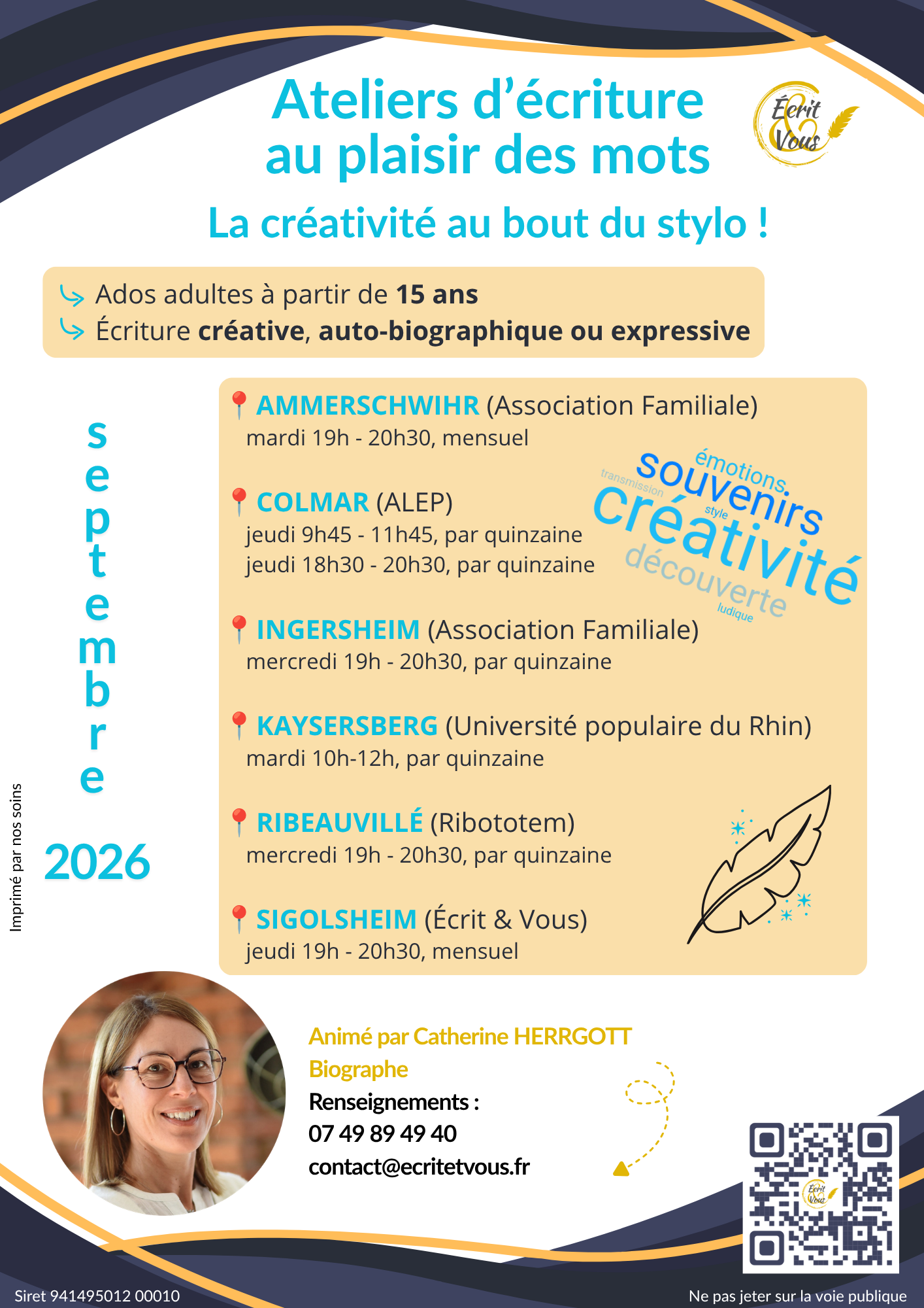 En avant-première : vos ateliers d&rsquo;écriture de la rentrée 2026 ✍️