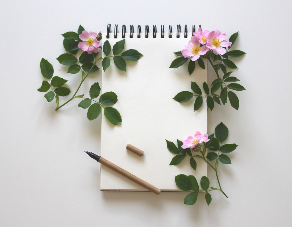 Cahier et fleurs