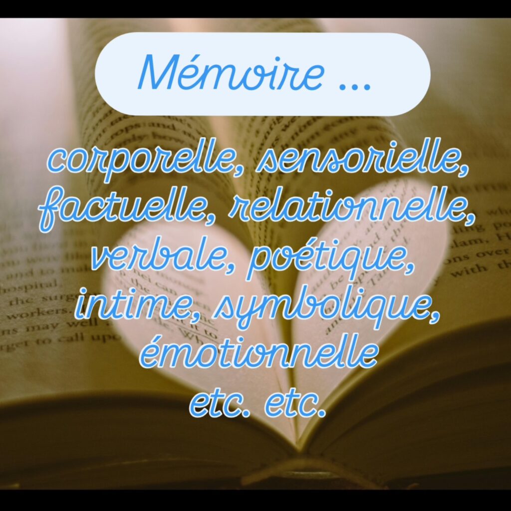 Les différentes mémoires à activer.